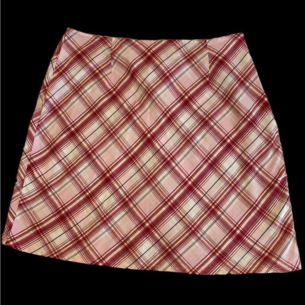 Vintage Y2K juniors plaid mini skirt size 5/6 high waist skirt swimwear coverup